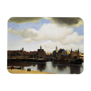 Uitzicht van Delft van Johannes Vermeer Magneet