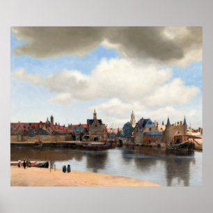 Uitzicht van Delft van Johannes Vermeer Poster