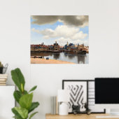 Uitzicht van Delft van Johannes Vermeer Poster (Thuiskantoor)