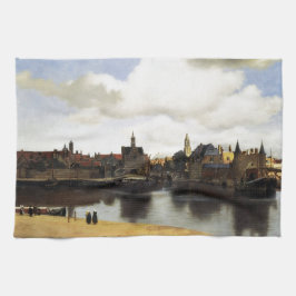 Uitzicht van Delft van Johannes Vermeer Theedoek