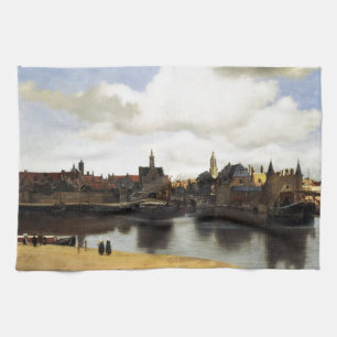 Uitzicht van Delft van Johannes Vermeer Theedoek