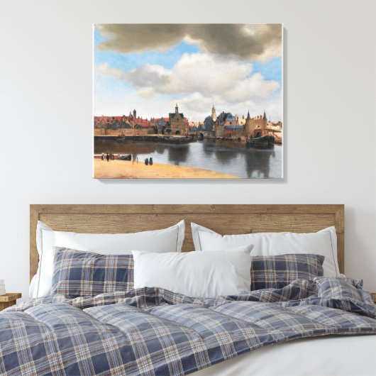Uitzicht van Delft Vermeer Canvas Afdruk (Insitu (Slaapkamer))