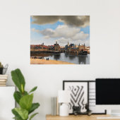 Uitzicht van Delft Vermeer Poster (Thuiskantoor)