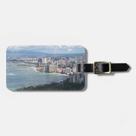 UITZICHT VAN DIAMOND HEAD-OAHU, HAWAII BAGAGELABEL (Voorkant horizontaal)