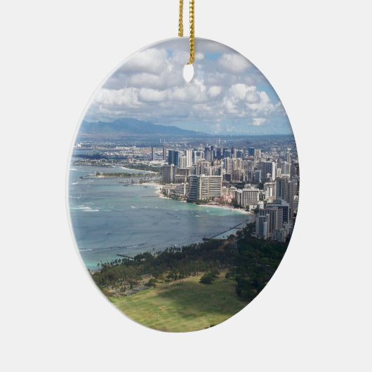 UITZICHT VAN DIAMOND HEAD-OAHU, HAWAII KERAMISCH ORNAMENT (Rechts)