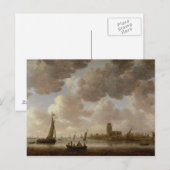 Uitzicht van Dordrecht stroomafwaarts van de Grote Briefkaart (Voorkant / Achterkant)