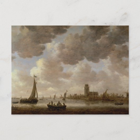 Uitzicht van Dordrecht stroomafwaarts van de Grote Briefkaart (Voorkant)