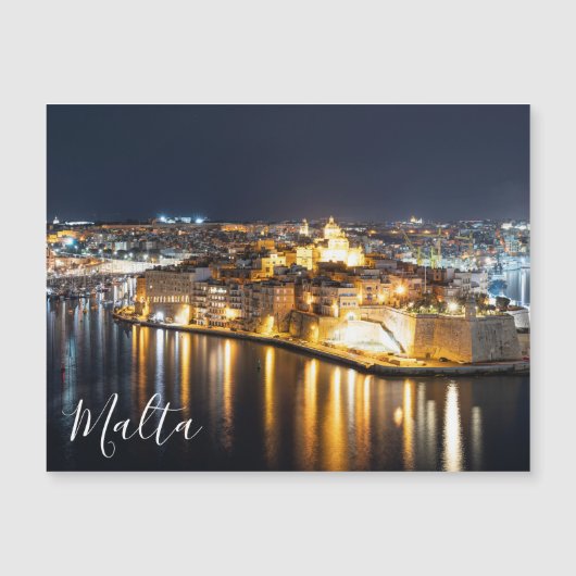 Uitzicht van drie steden op Malta 's nachts (Voorkant)
