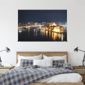 Uitzicht van drie steden op Malta 's nachts Canvas Afdruk (Insitu (Slaapkamer))