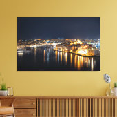 Uitzicht van drie steden op Malta 's nachts Canvas Afdruk (Insitu (Woonkamer))