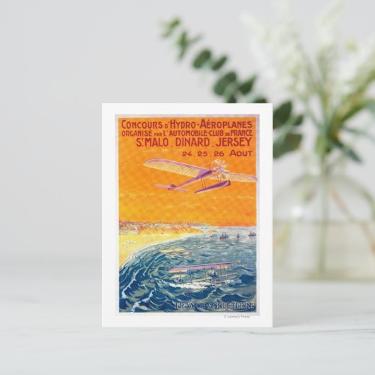 Uitzicht van drijfvliegtuigen in Poster van lucht  Briefkaart (Staand voorkant)