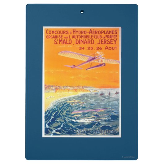 Uitzicht van drijfvliegtuigen in Poster van lucht  Klembord (Achterkant)