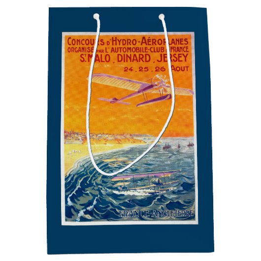 Uitzicht van drijfvliegtuigen in Poster van lucht  Medium Cadeauzakje (Voorkant)