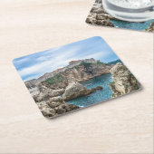 Uitzicht van Dubrovnik uit zee Kartonnen Onderzetters (Schuin)
