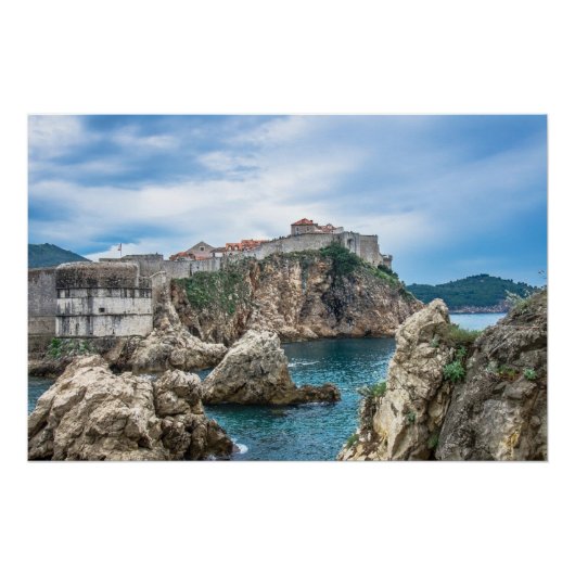 Uitzicht van Dubrovnik uit zee Perfect Poster (Voorkant)