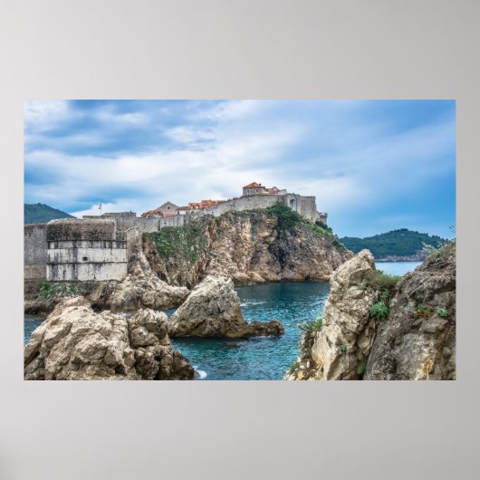 Uitzicht van Dubrovnik uit zee Poster (Voorkant)