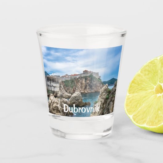 Uitzicht van Dubrovnik uit zee Shot Glas (Voorkant)