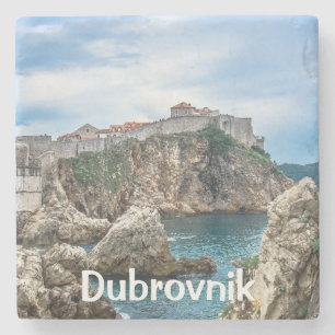 Uitzicht van Dubrovnik uit zee Stenen Onderzetter