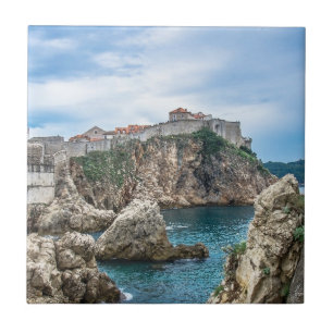 Uitzicht van Dubrovnik uit zee Tegeltje