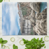 Uitzicht van Dubrovnik uit zee Theedoek (Gevouwen)