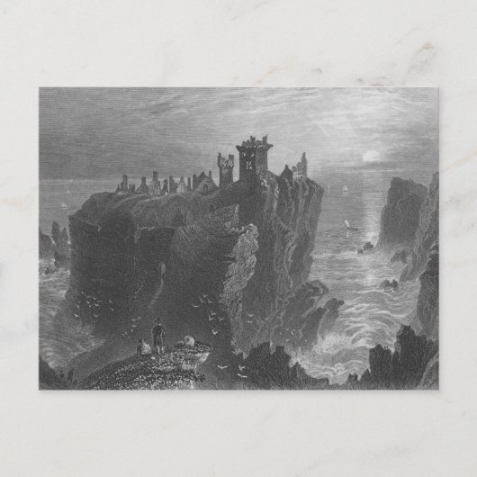 Uitzicht van Dunottar Castle bij Stonehaven Briefkaart (Voorkant)