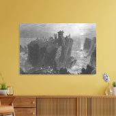 Uitzicht van Dunottar Castle bij Stonehaven Canvas Afdruk (Insitu (Woonkamer))