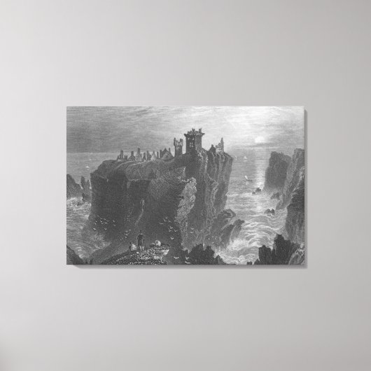 Uitzicht van Dunottar Castle bij Stonehaven Canvas Afdruk (Voorkant)
