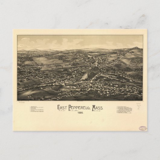 Uitzicht van East Pepperell Massachusetts (1886) Briefkaart (Voorkant)