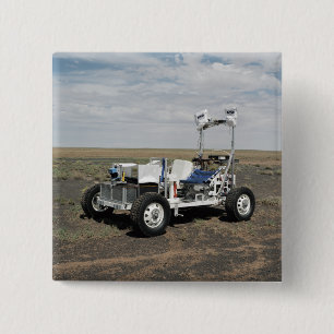 Uitzicht van een 1-G Lunar Rover Vehicle Vierkante Button 5,1 Cm