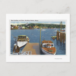 Uitzicht van een aanvoer van een boot en de kust briefkaart