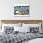 Uitzicht van een aanvoer van een boot en de kust canvas afdruk (Insitu (Slaapkamer))
