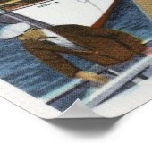 Uitzicht van een aanvoer van een boot en de kust poster (Hoek)