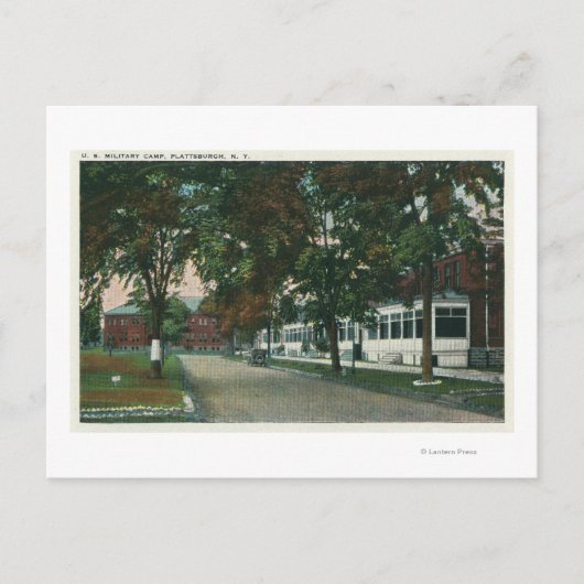 Uitzicht van een Amerikaans militair kamp Briefkaart (Voorkant)