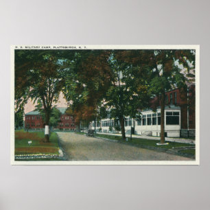 Uitzicht van een Amerikaans militair kamp Poster