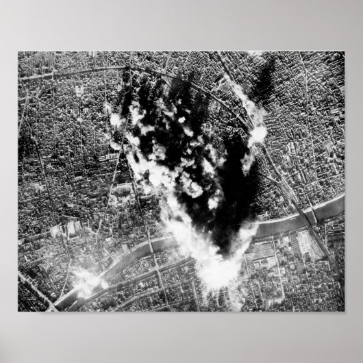 Uitzicht van een B-17 op een bomaanslag - Parijs W Poster (Voorkant)