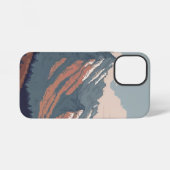 uitzicht van een berg met pixels iPhone hoesje (Achterkant horizontaal)