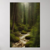 Uitzicht van een bosstroom poster (Voorkant)