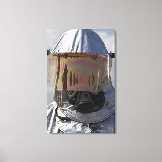 Uitzicht van een brandweerman canvas afdruk (Voorkant)