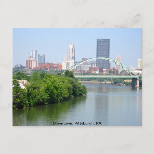 Uitzicht van een brug, Pittsburgh PA Briefkaart (Voorkant)
