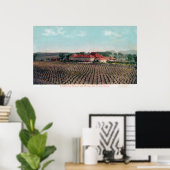 Uitzicht van een Californische wijnbouw en wijnbou Poster (Thuiskantoor)