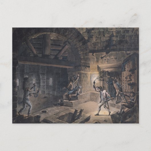 Uitzicht van een cel in de Bastille Briefkaart (Voorkant)