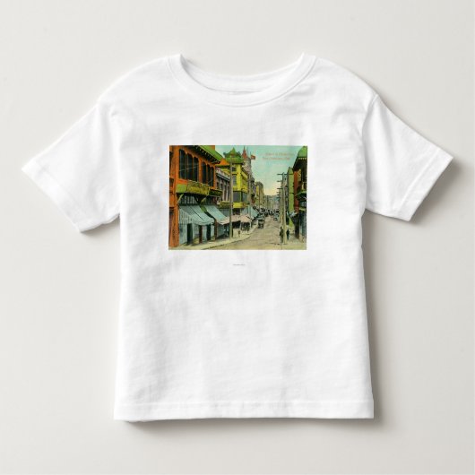 Uitzicht van een Chinatown Street Kinder Shirts (Voorkant)