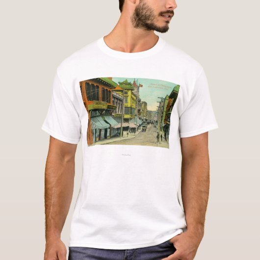 Uitzicht van een Chinatown Street T-shirt (Voorkant)