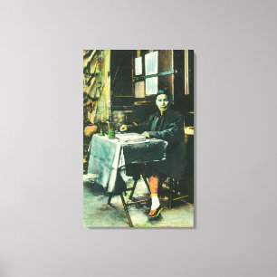 Uitzicht van een Chinese Fortune Teller Canvas Afdruk