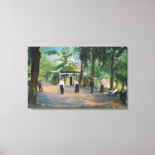 Uitzicht van een Croquet GameHarbin Springs, CA Canvas Afdruk (Voorkant)