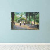 Uitzicht van een Croquet GameHarbin Springs, CA Canvas Afdruk (Insitu (Houten vloer))