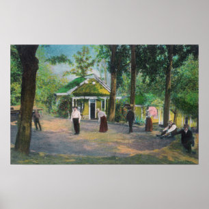 Uitzicht van een Croquet GameHarbin Springs, CA Poster
