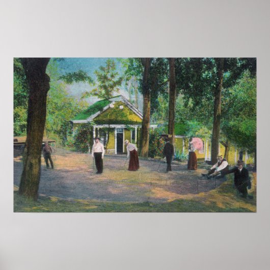 Uitzicht van een Croquet GameHarbin Springs, CA Poster (Voorkant)