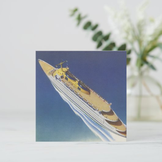 Uitzicht van een  cruiseschip in de oceaan (Staand voorkant)