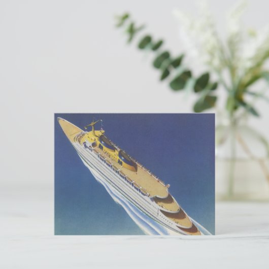 Uitzicht van een  cruiseschip in de oceaan briefkaart (Staand voorkant)